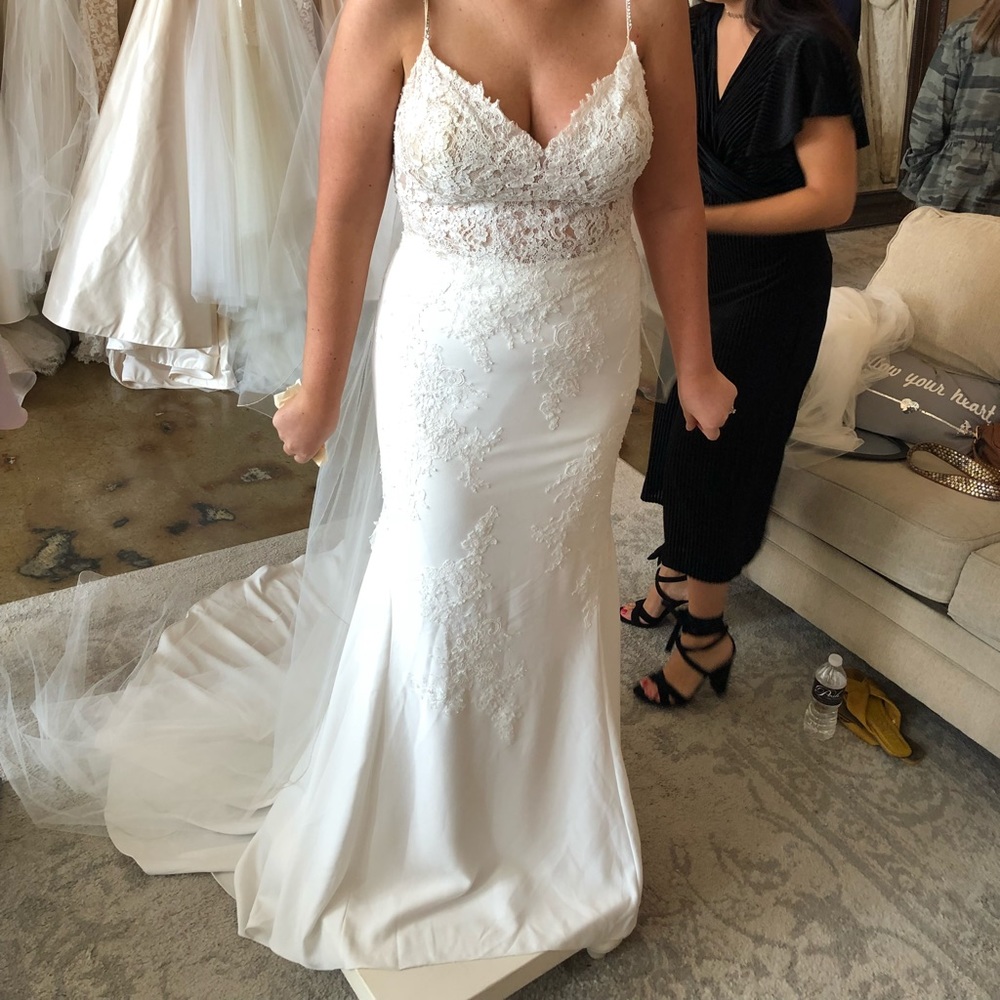 Ivory/Coffee Karter Wedding Dress, dress size 14, not altered, never worn